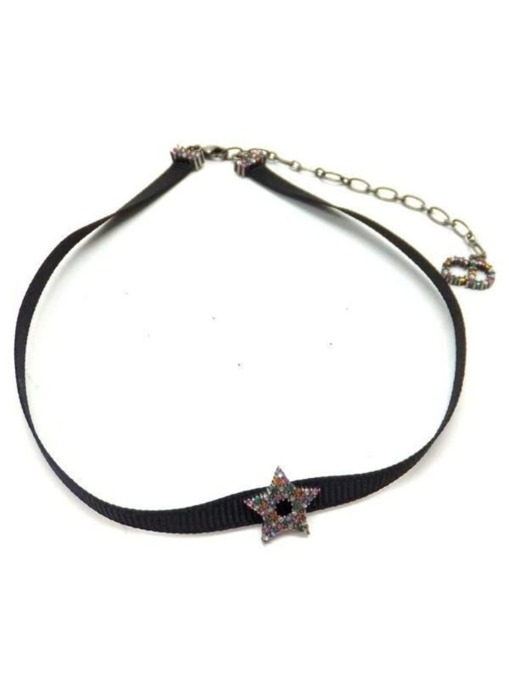 Dior Star Choker Antique Metal Black Multicolor D Porte Bonheur
